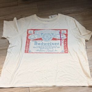 Budweiser Red and Cream Short Sleeve Tee